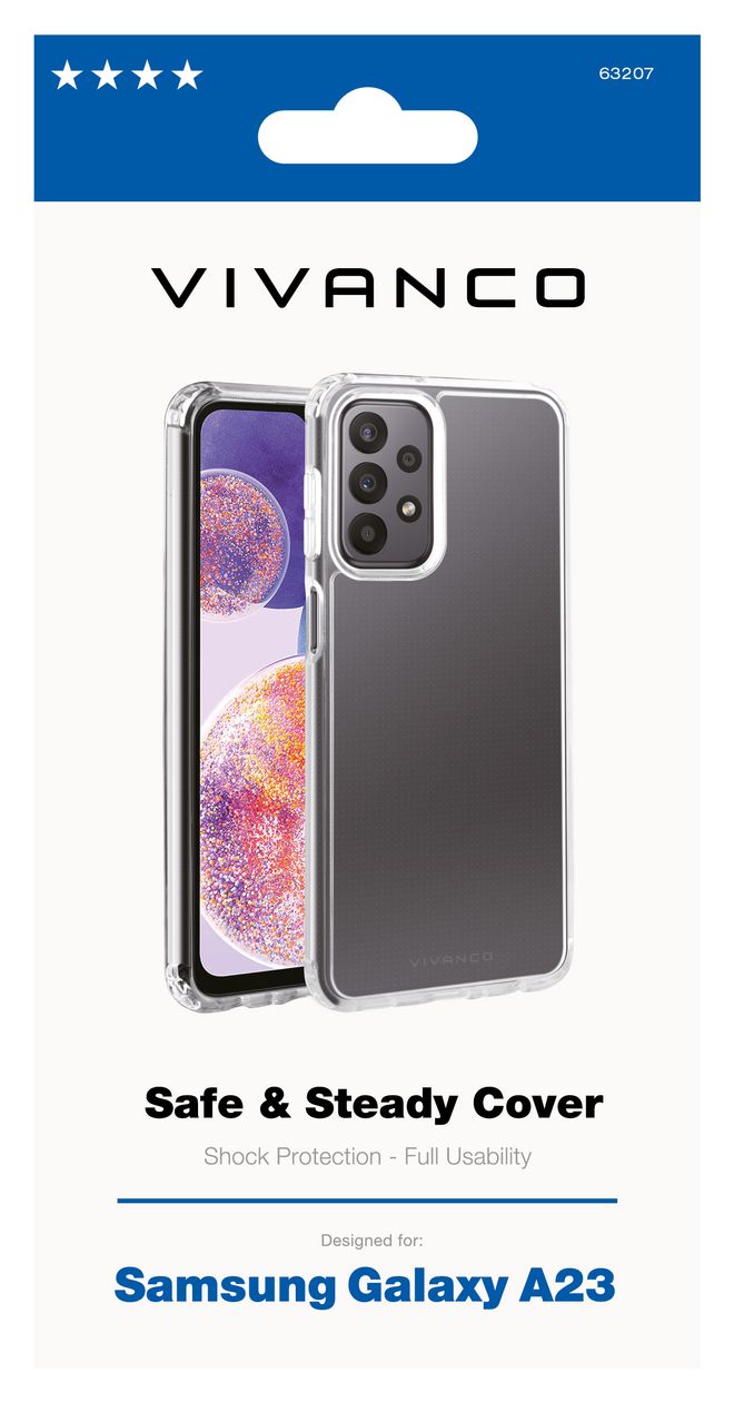 Safe and Steady Cover für Samsung Galaxy A23  (Transparent) 