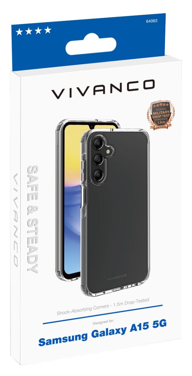 Safe and Steady Cover für Samsung Galaxy A15 5G  (Transparent) 