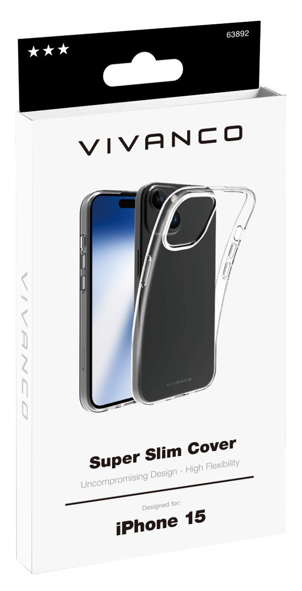Super Slim Cover für Apple iPhone 15  (Transparent) 