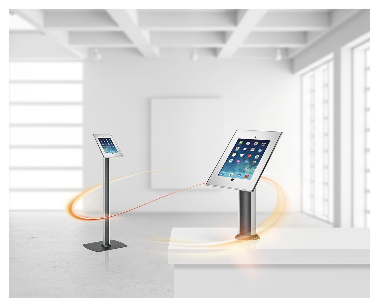 PTS1215 TabLock Tablethalterung aus Aluminium, Stahl Apple iPad mini 1./2./3.Gen  (Silber) 