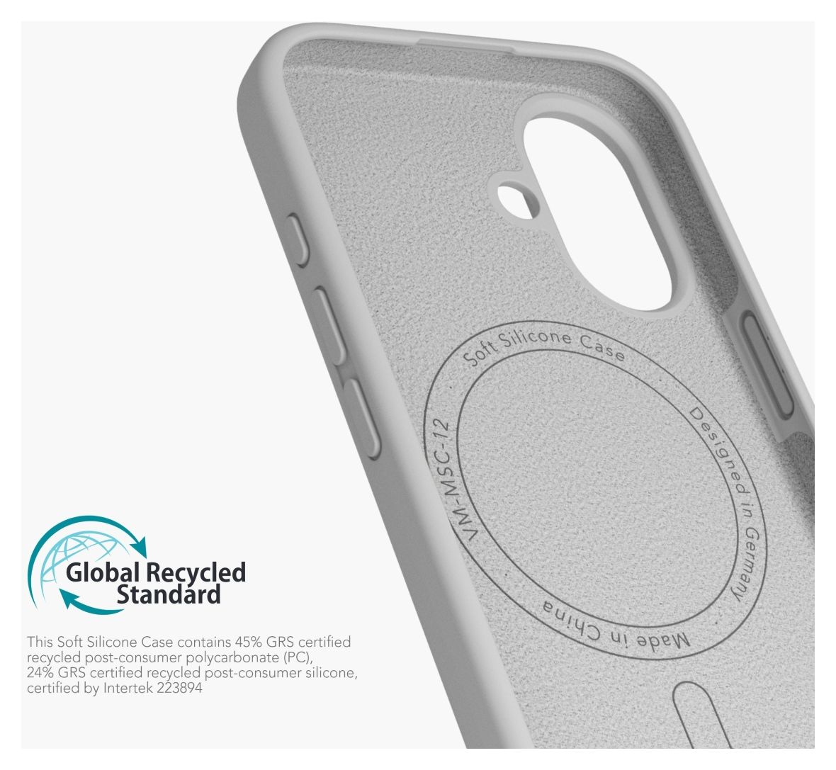 Soft Silicone Case Cover für Apple iPhone 16  (Hellgrau) 