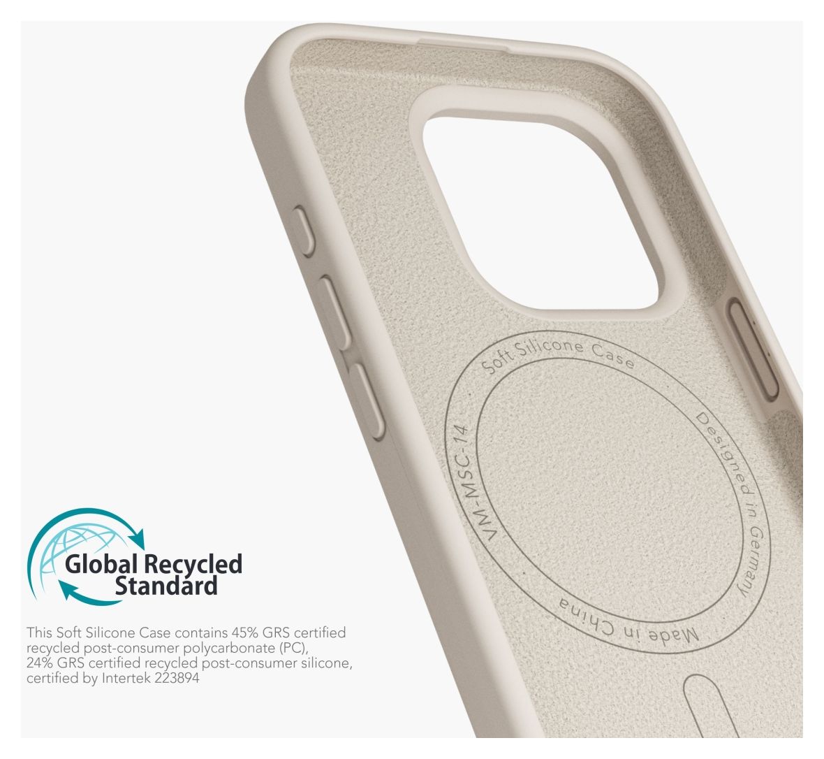 Soft Silicone Case Cover für Apple iPhone 16 Pro Max  (Cremefarben) 