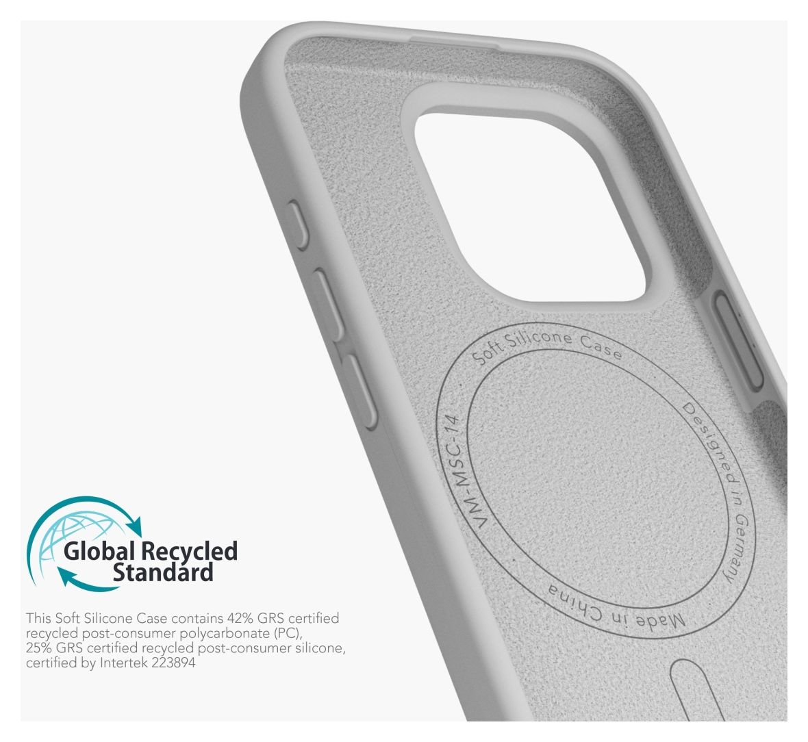 Soft Silicone Case Cover für Apple iPhone 16 Pro  (Hellgrau) 