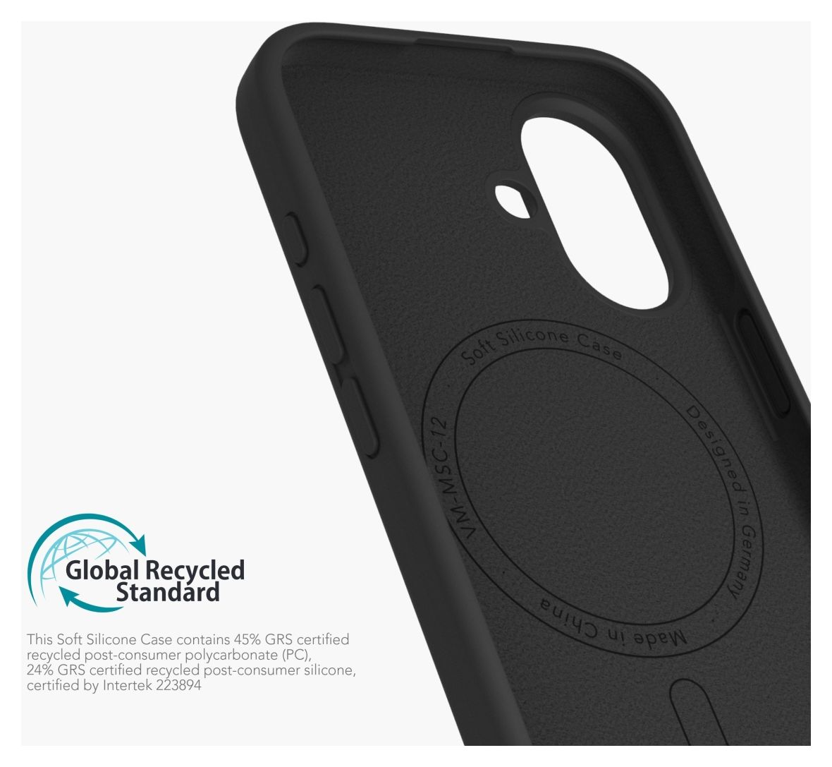 Soft Silicone Case Cover für Apple iPhone 16  (Schwarz) 