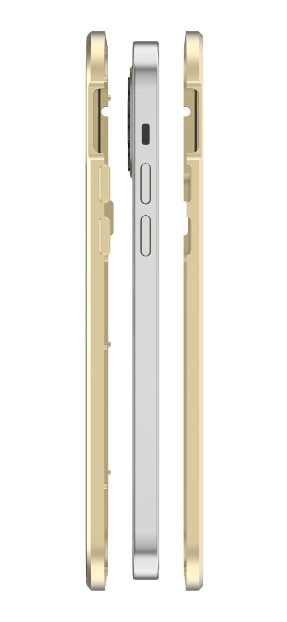 360 Grad Glass Cover für Apple iPhone 14  (Gold, Transparent) 