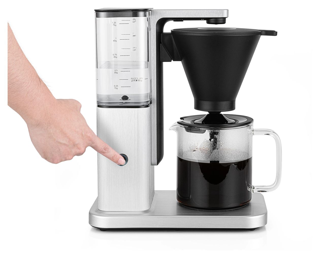 CM10ABA-A125 10 Tassen Filterkaffeemaschine 1,2 l (Schwarz, Transparent, Weiß) 