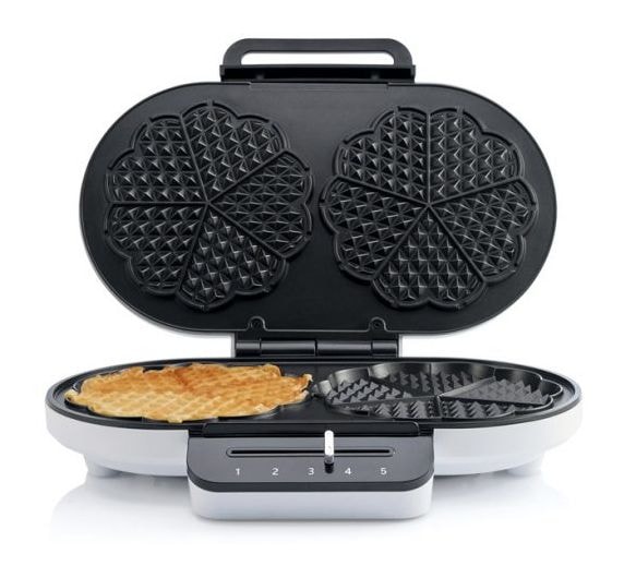 WDWA-516W Waffeleisen Herz (Form) für 2 Waffel(n) 1200 W 