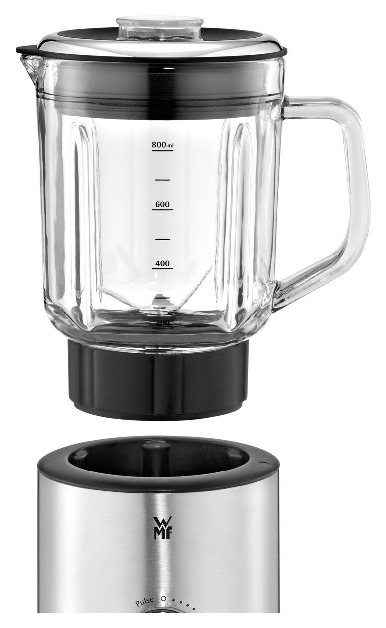 KÜCHENminis 0,8 l Standmixer 5 Geschwindigkeiten 400 W (Schwarz, Edelstahl, Transparent) 