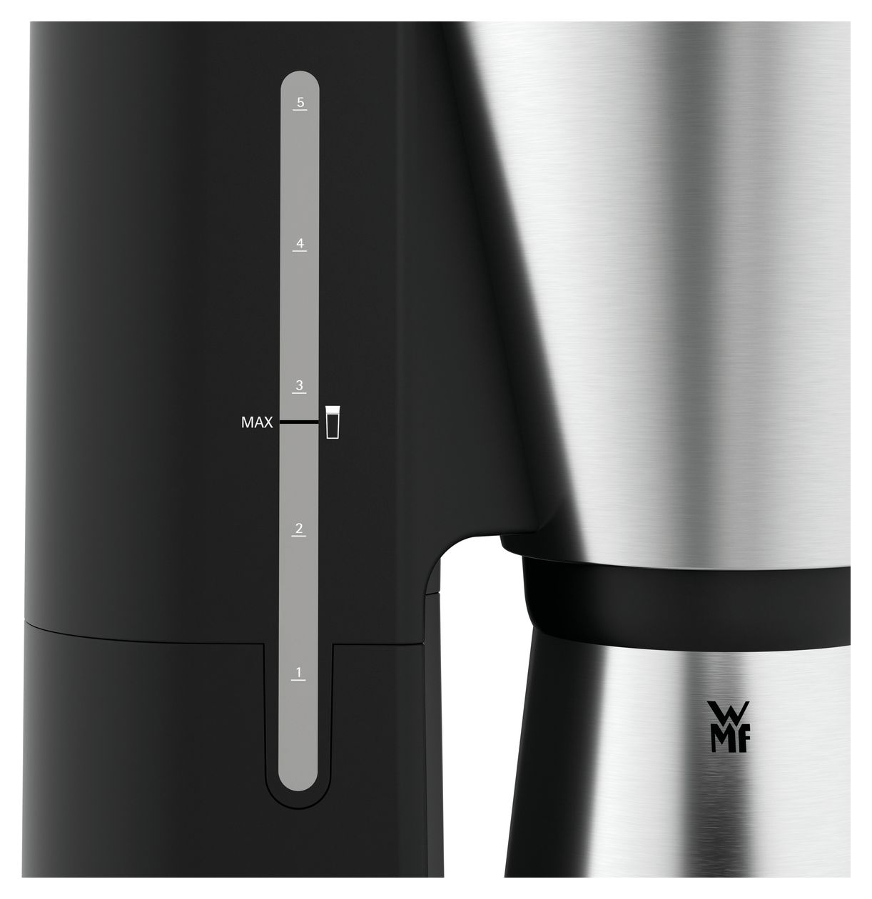 KÜCHENminis Aroma Thermo to go 5 Tassen Filterkaffeemaschine 0,6 l  (Schwarz, Chrom) 