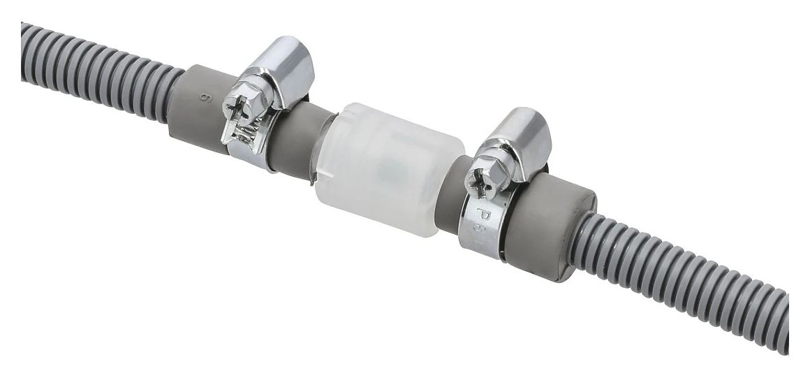220733 Rückschlagventil mit 2 Schlauchschellen (für Ablaufschläuche bis 10 mm Durchmesser) 