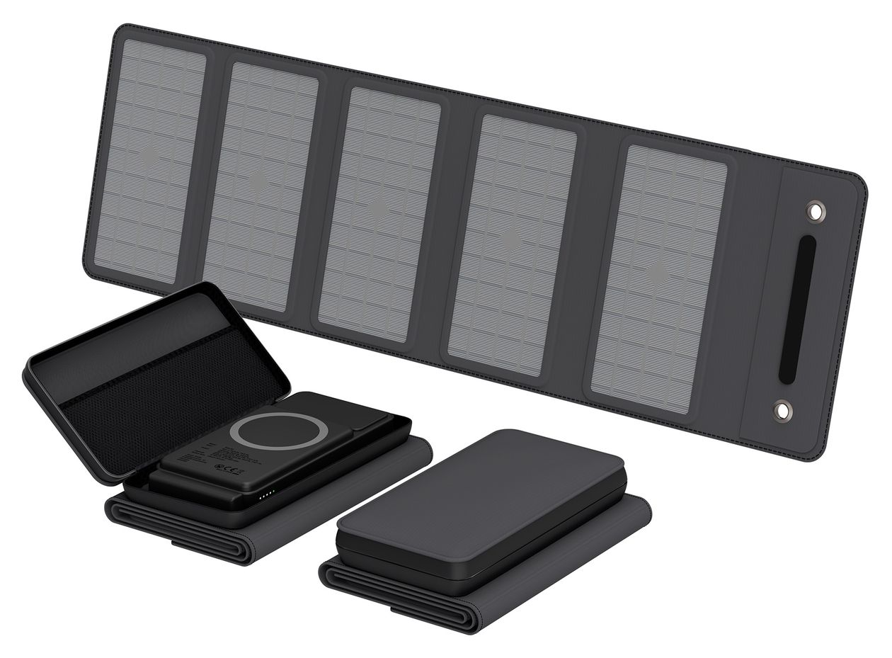 Solid 10000 mAh Powerbank USB Typ-C Kabelloses Laden  (Schwarz) 