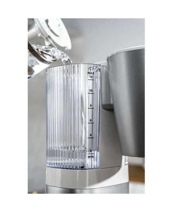 Enfinigy 12 Tassen Filterkaffeemaschine 1,5 l  (Silber, Weiß) 