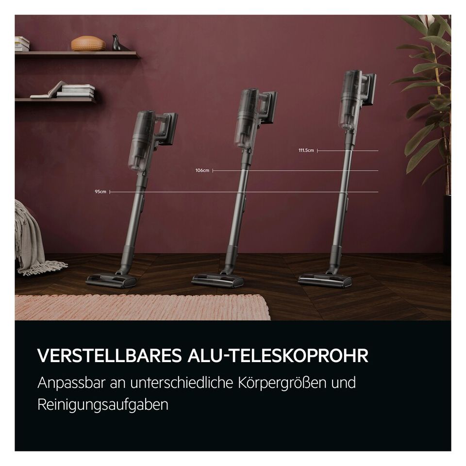 AP82A25SHX Serie 8000 Handstaubsauger Beutellos bis 50 min Laufzeit 25,2 V  (Schwarz, Weiß) 
