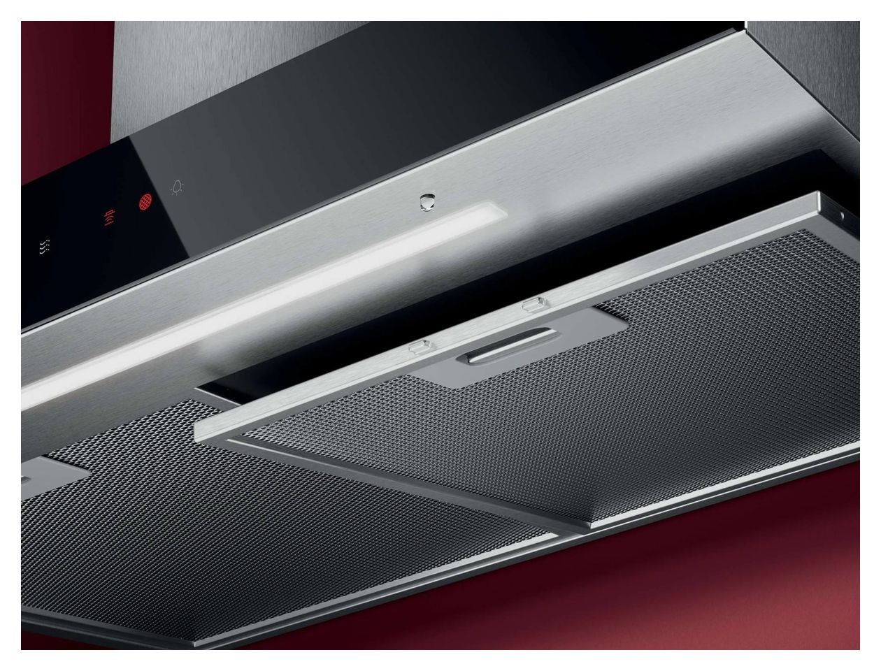 GB67D61HL Dunstabzugshaube Wand 60 cm Abluft/Umluft (Schwarz/Edelstahl) 