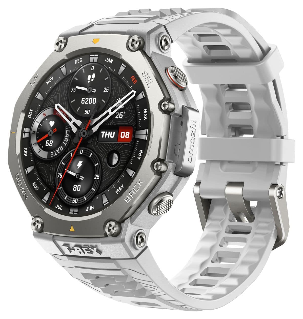 T-Rex 3 Digital Smartwatch Rund 648 h 322 ppi  (Edelstahl) 