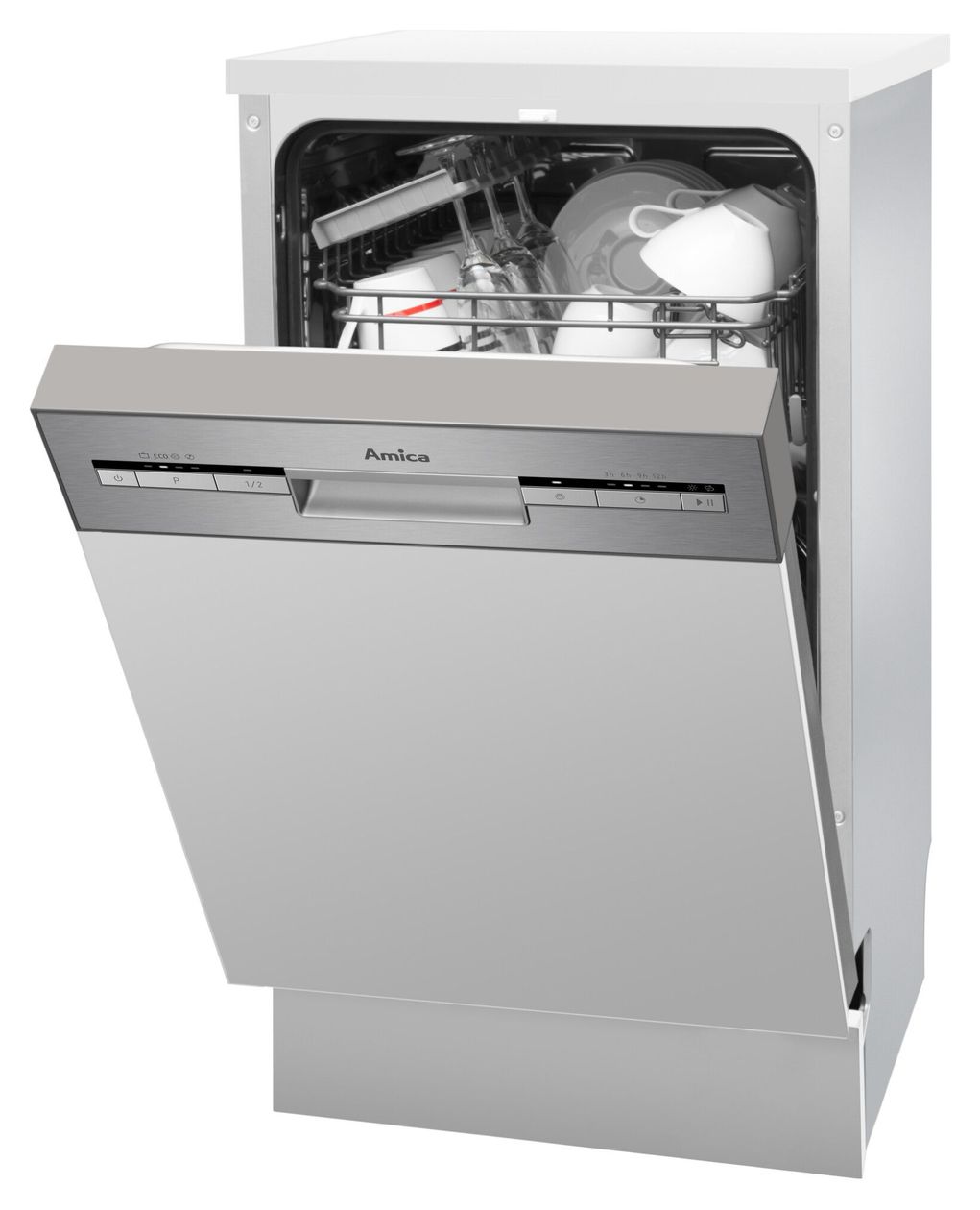 EGSP569900E 45 cm Geschirrspüler teilintegriert (ohne Front) Leise 9 Maßgedecke aquaStop Funktion 