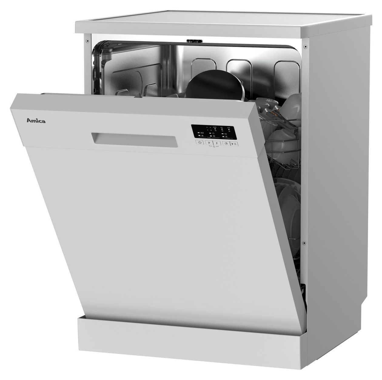 GSP 543 450 W 60 cm Geschirrspüler freistehend leise 13 Maßgedecke aquaStop Funktion Mini Active (Weiß) 