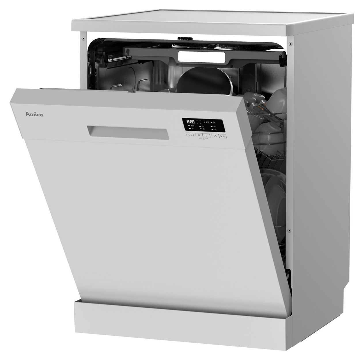 GSP 545 470 60 cm Geschirrspüler freistehend leise 15 Maßgedecke aquaStop Funktion (Weiß) 