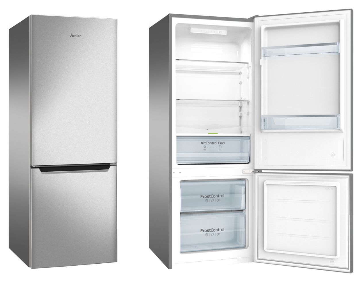 KGCL384160E 153 l / 52 l Kühl-Gefrierkombi freistehend 191 kWh Jahr  (Edelstahl) 