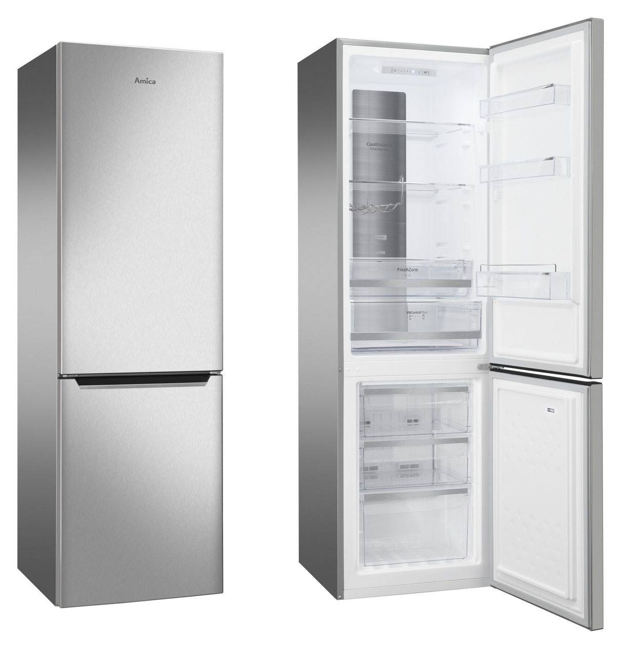 KGCN388140E 180 l / 70 l Kühl-Gefrierkombi freistehend NoFrost 174 kWh Jahr  (Edelstahl) 