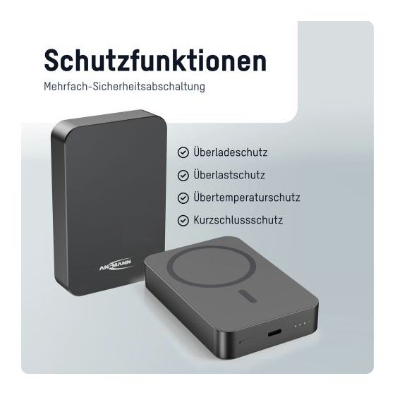 PB115PD 10000 mAh Powerbank USB Typ-C Kabelloses Laden  (Anthrazit) 