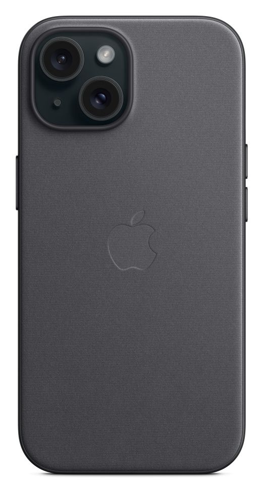 Feingewebe Case mit MagSafe Cover für Apple iPhone 15  (Schwarz) 