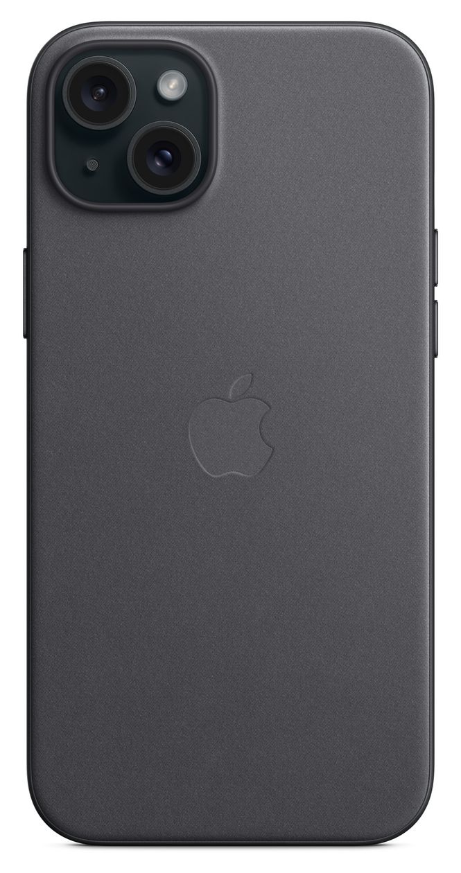 Feingewebe Case mit MagSafe Cover für Apple iPhone 15 Plus  (Schwarz) 