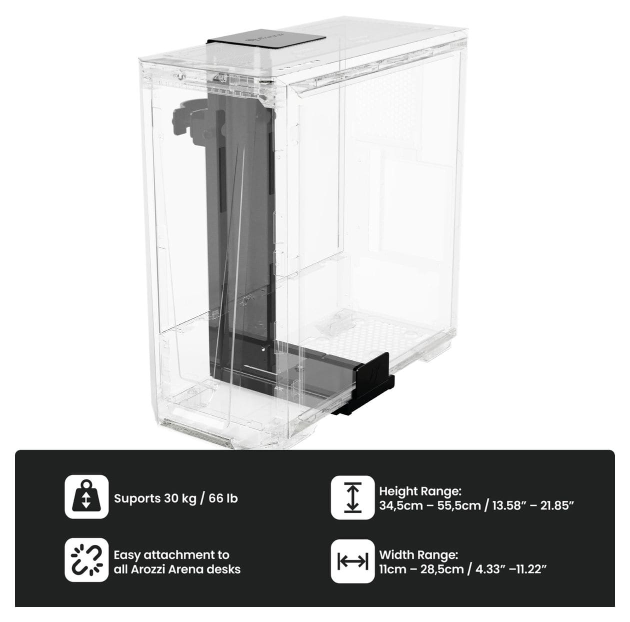 Arena PC-Halterung bis 30 kg  (Schwarz) 