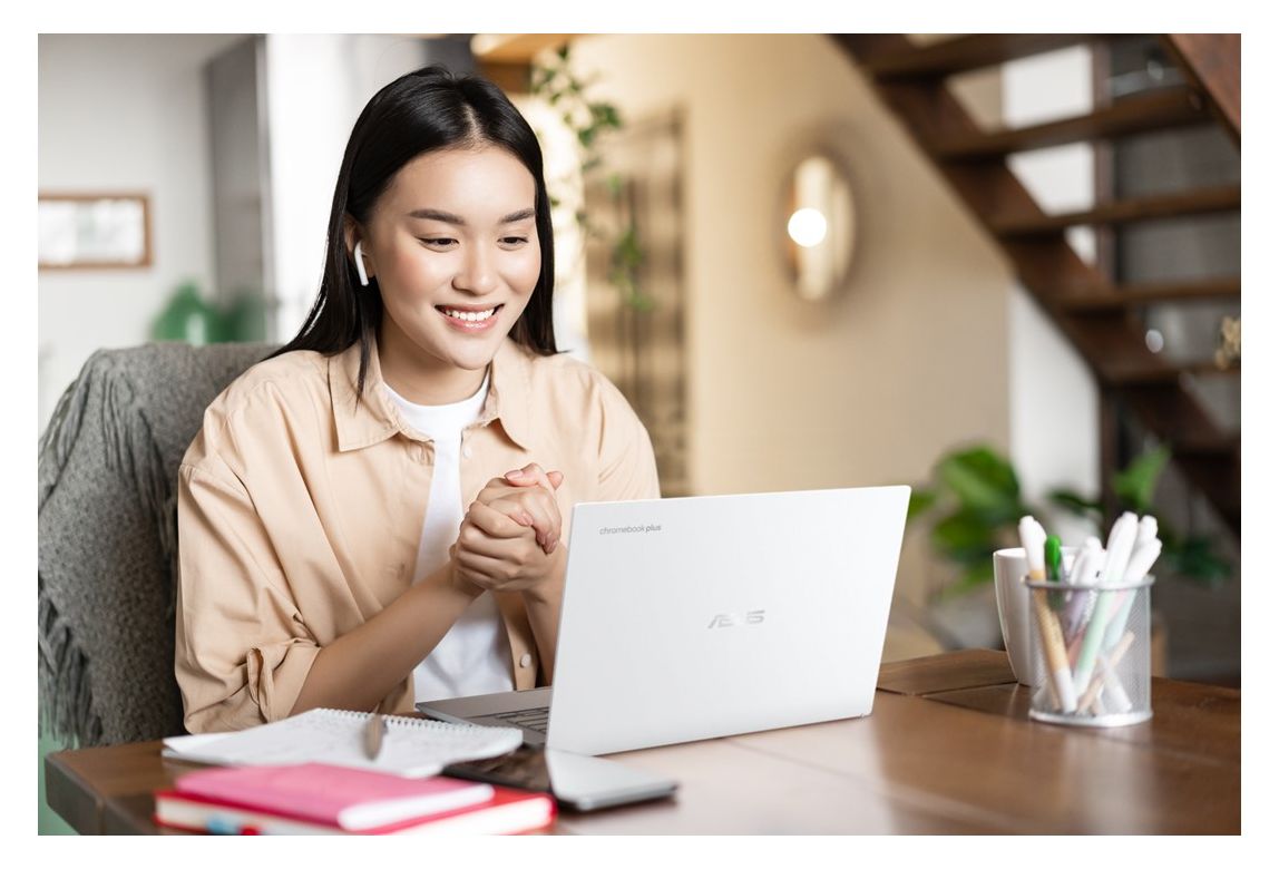 Chromebook Plus CX3402CVA-MW0347 Full HD Notebook 35,6 cm (14 Zoll) 1920 x 1080 Pixel 256 GB UFS ChromeOS Intel® Core™ i5 max. 4,6 GHz  (Weiß) 