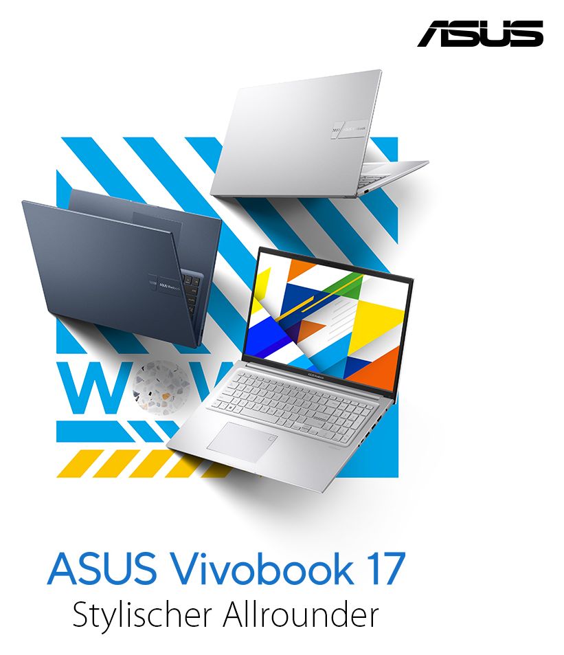 Vivobook X1704VA-AU918W Full HD Notebook 43,9 cm (17.3 Zoll) 1920 x 1080 Pixel 16 GB Ram 1 TB SSD Windows 11 Home Intel Core 7 max. 5,4 GHz  (Silber) 