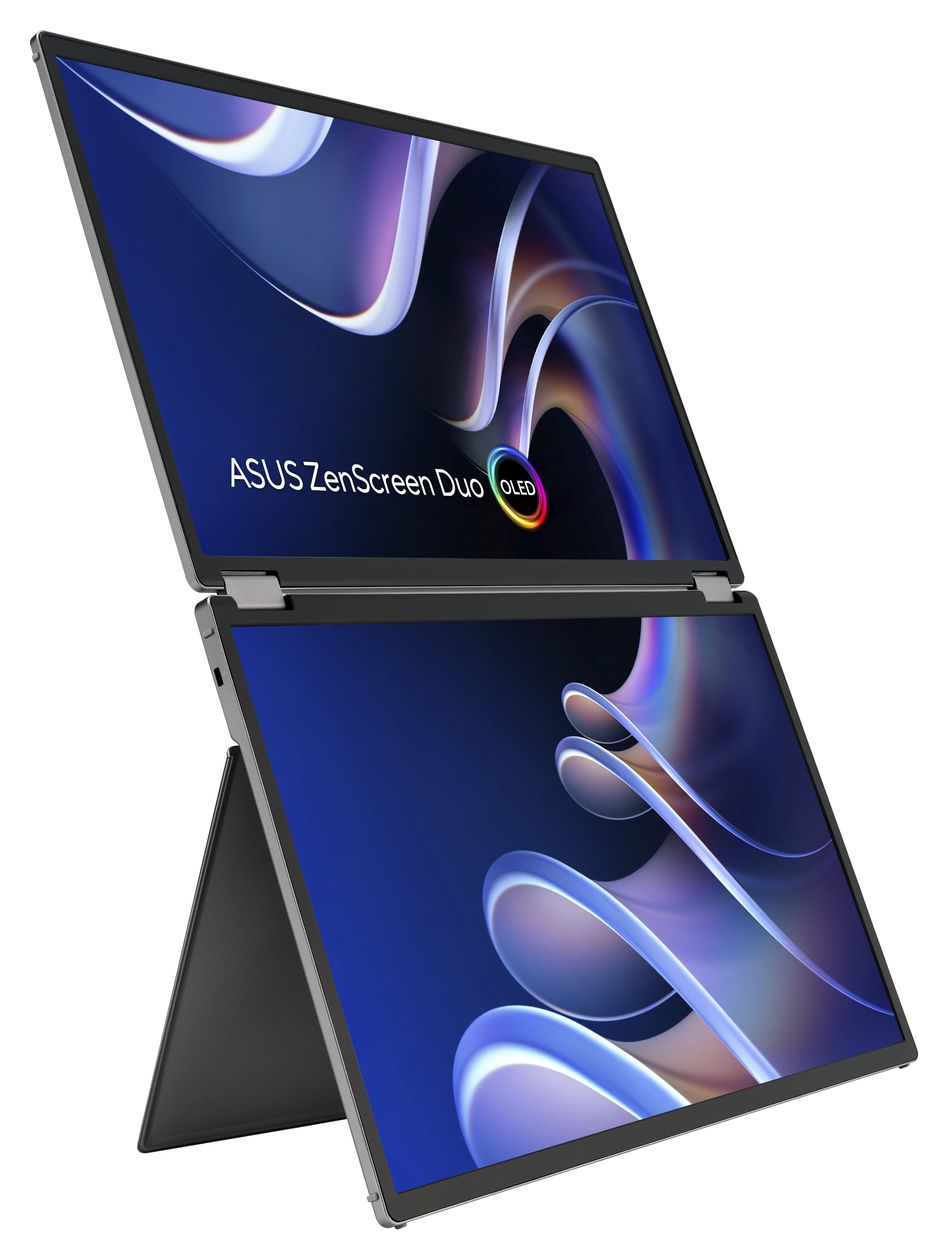 ZenScreen Duo OLED MQ149CD WUXGA Monitor 35,6 cm (14 Zoll) 16:10 1 ms 400 cd/m²  (Silber) 