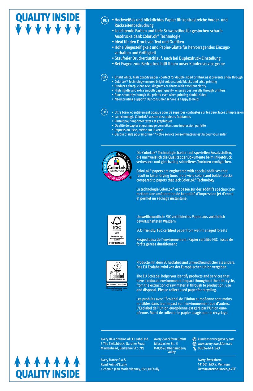 Format Papier A4 90 g/m² 500 Sheets 