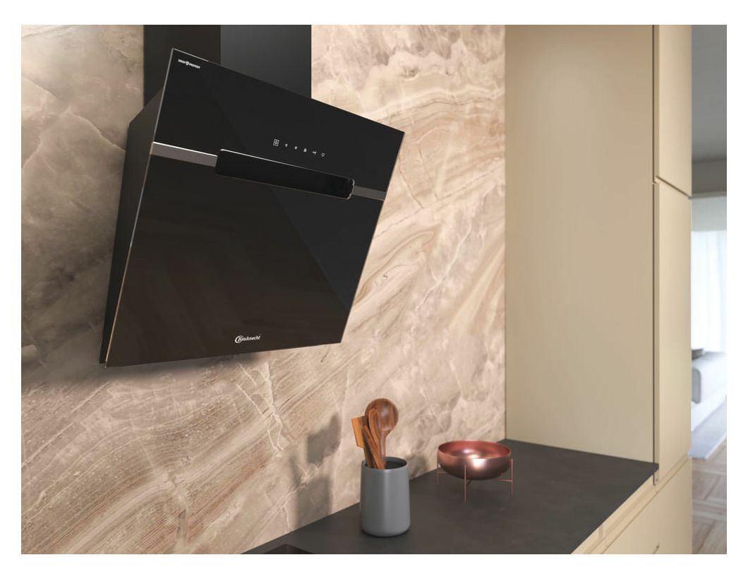 BHVS61FLTDPK Abluft/Umluft Dunstabzugshaube/Esse Wand 60 cm (Schwarz) 