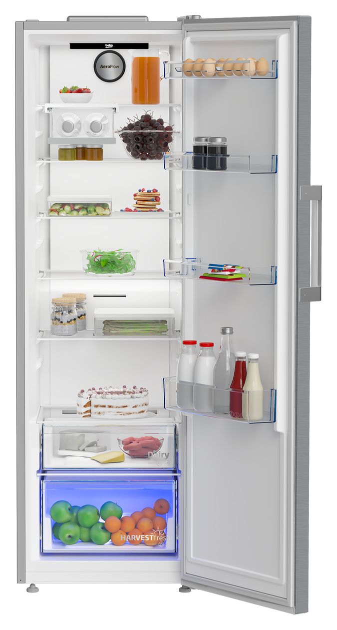 B3RMLNE444HXB 365 l / 365 l Kühlschrank freistehend EEK: E 143 kWh Jahr NoFrost  (Edelstahl) 