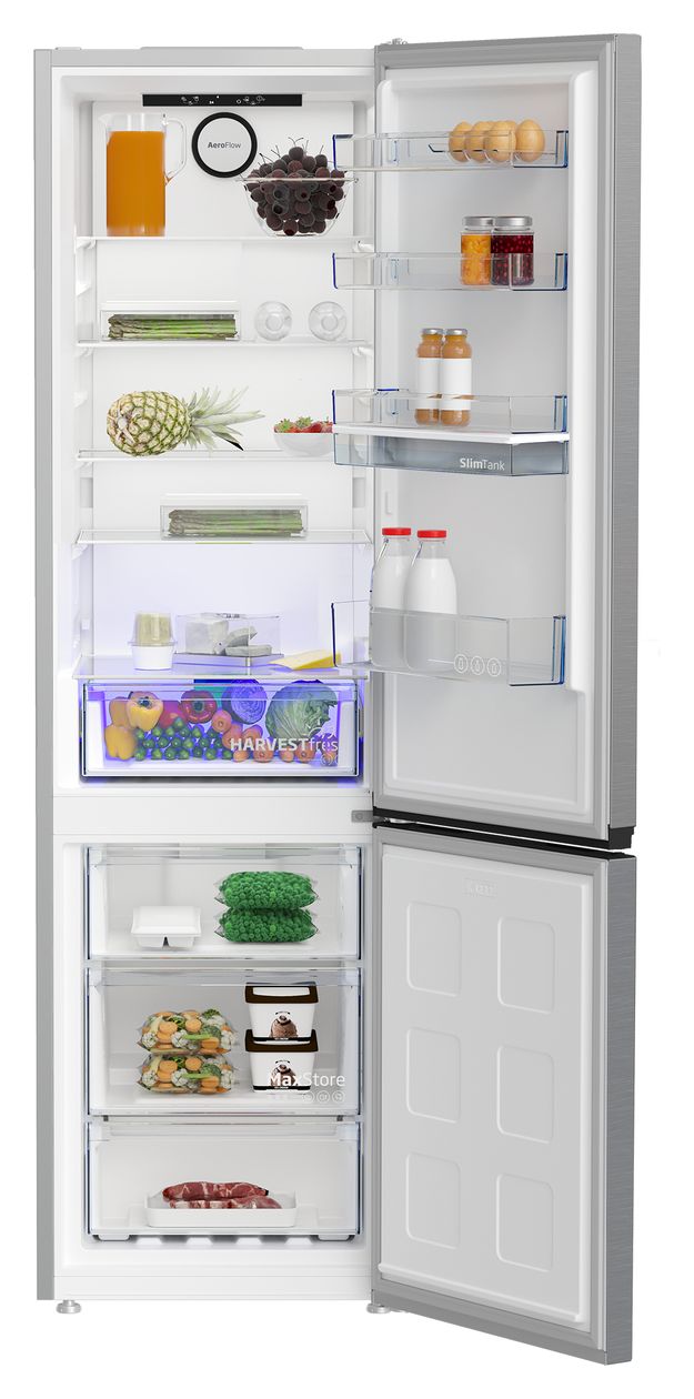 B5RCNA406DHXB1 249 l / 106 l Kühl-Gefrierkombi freistehend NoFrost 170 kWh Jahr  (Edelstahl) 