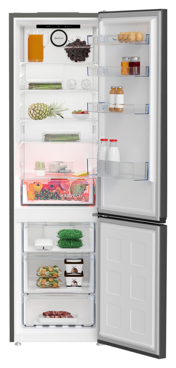 B5RCNA406OHG 249 l / 106 l Kühl-Gefrierkombi freistehend NoFrost 170 kWh Jahr  (Grau) 