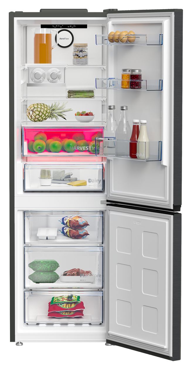 B7RCNE367HG 210 l / 106 l Kühl-Gefrierkombi freistehend NoFrost 136 kWh Jahr  (Grau) 