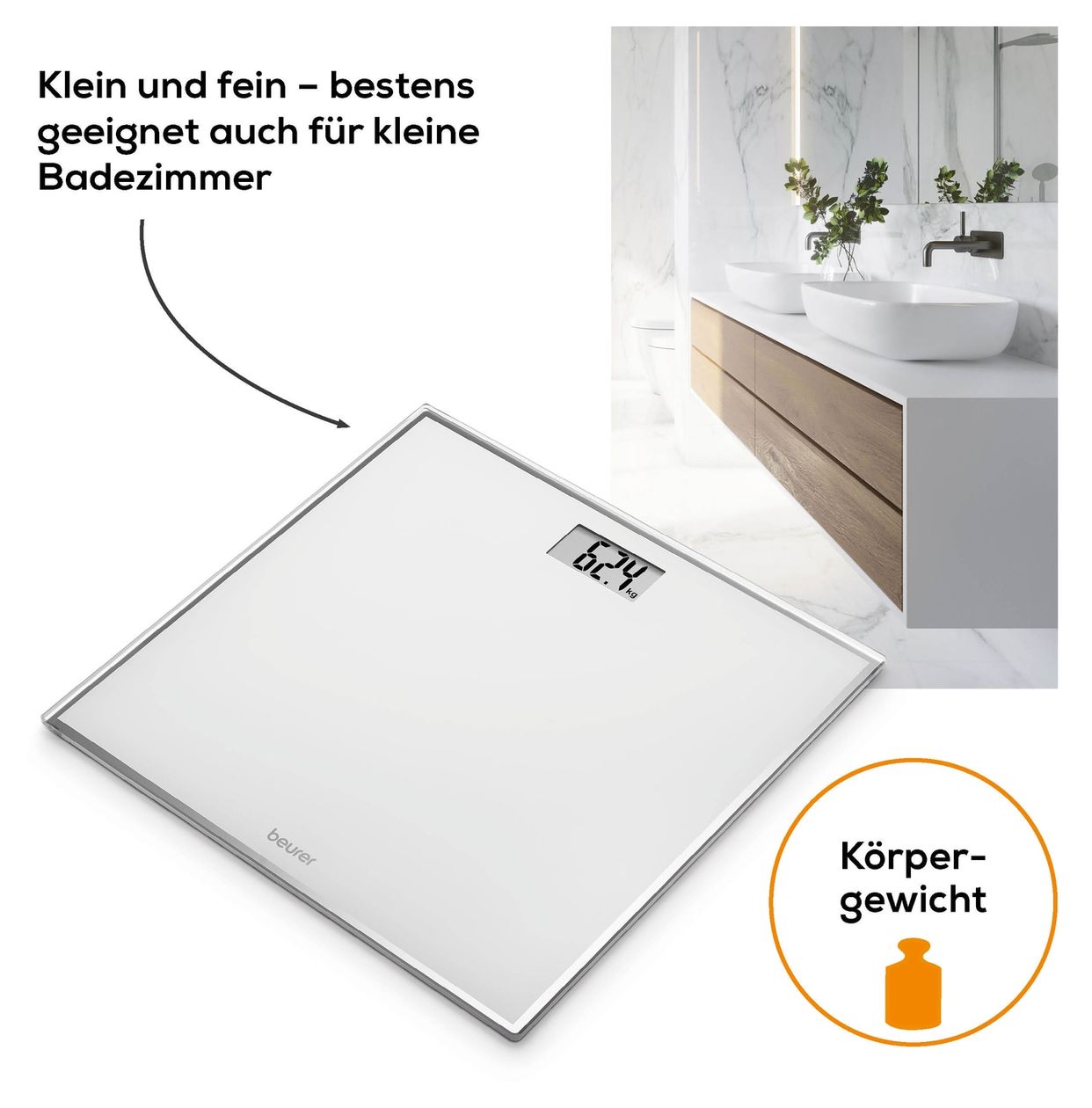 GS120 Kompakt Elektronische Personenwaage bis 150 kg 