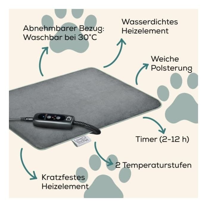 PP210 Lilli Heizmatte für Hunde & Katzen  (Grau) 