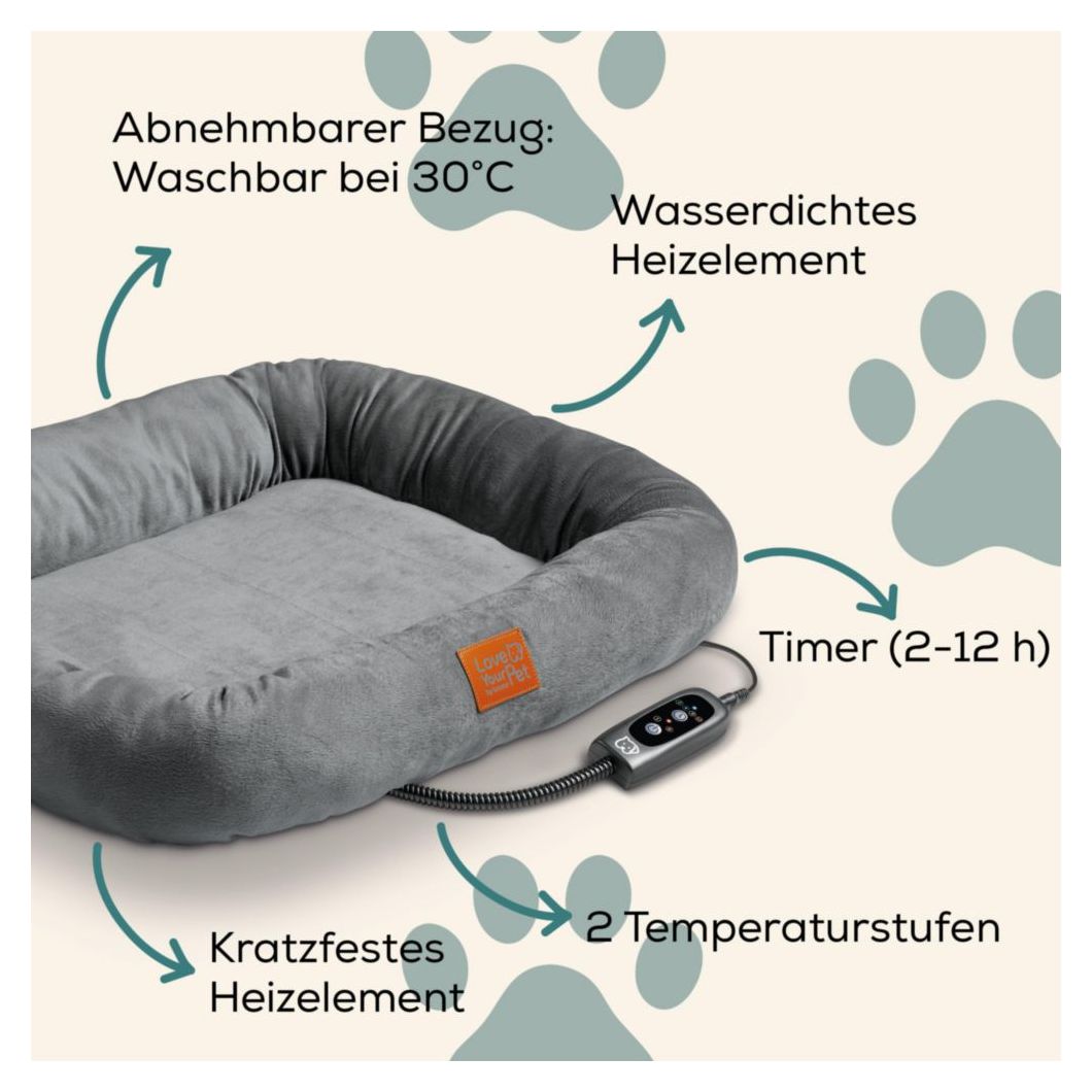 PP250 Kira Wärmebett für Katze & Hunde  (Grau) 