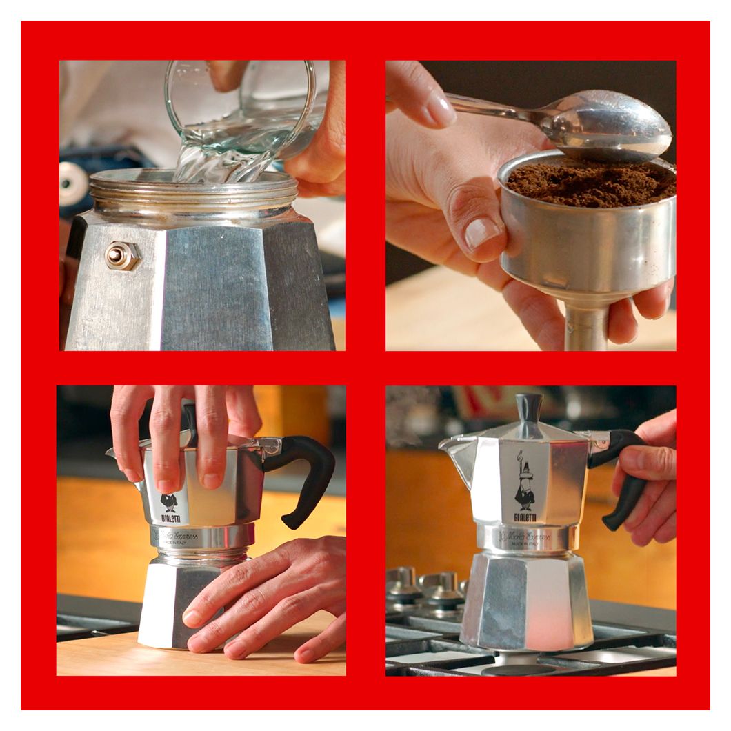 Moka Express Espressokocher 4 Tassen Filterkaffeemaschine  (Aluminium) 