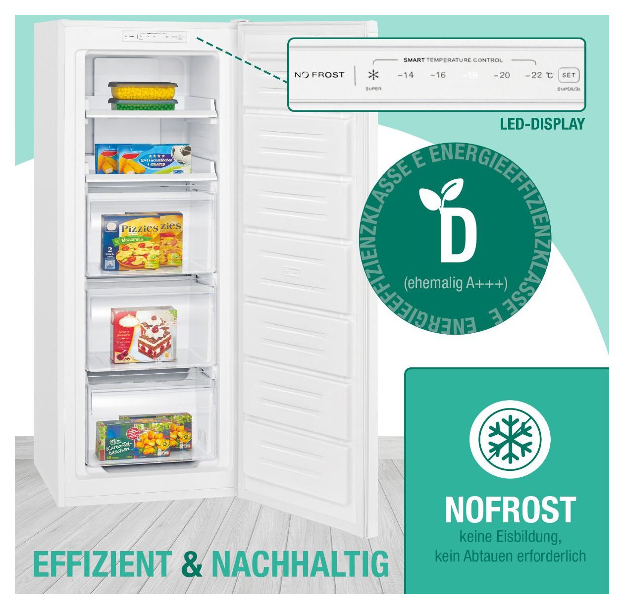 GS7343 161 l Gefrierschrank 166 kWh Jahr NoFrost  (Weiß) 