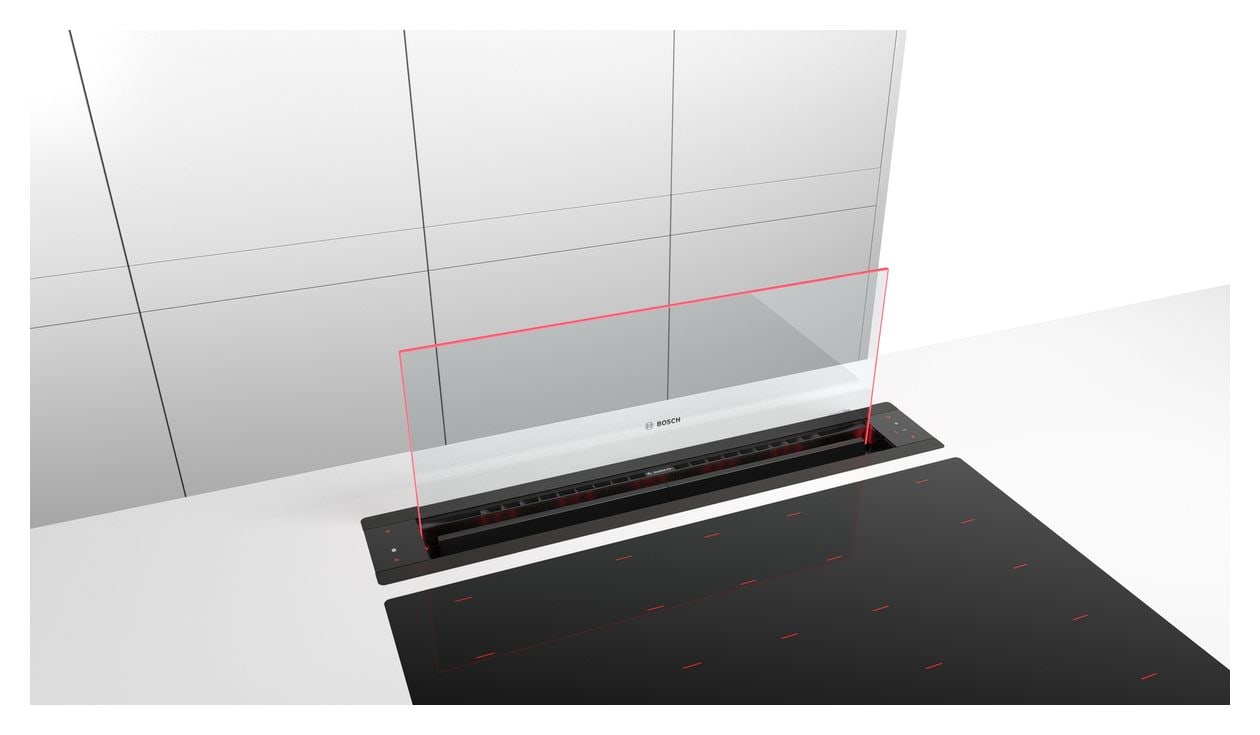 Serie 8 DDW88MM65 Dunstabzugshaube Tisch 80 cm Abluft/Umluft (Schwarz/Transparent) 