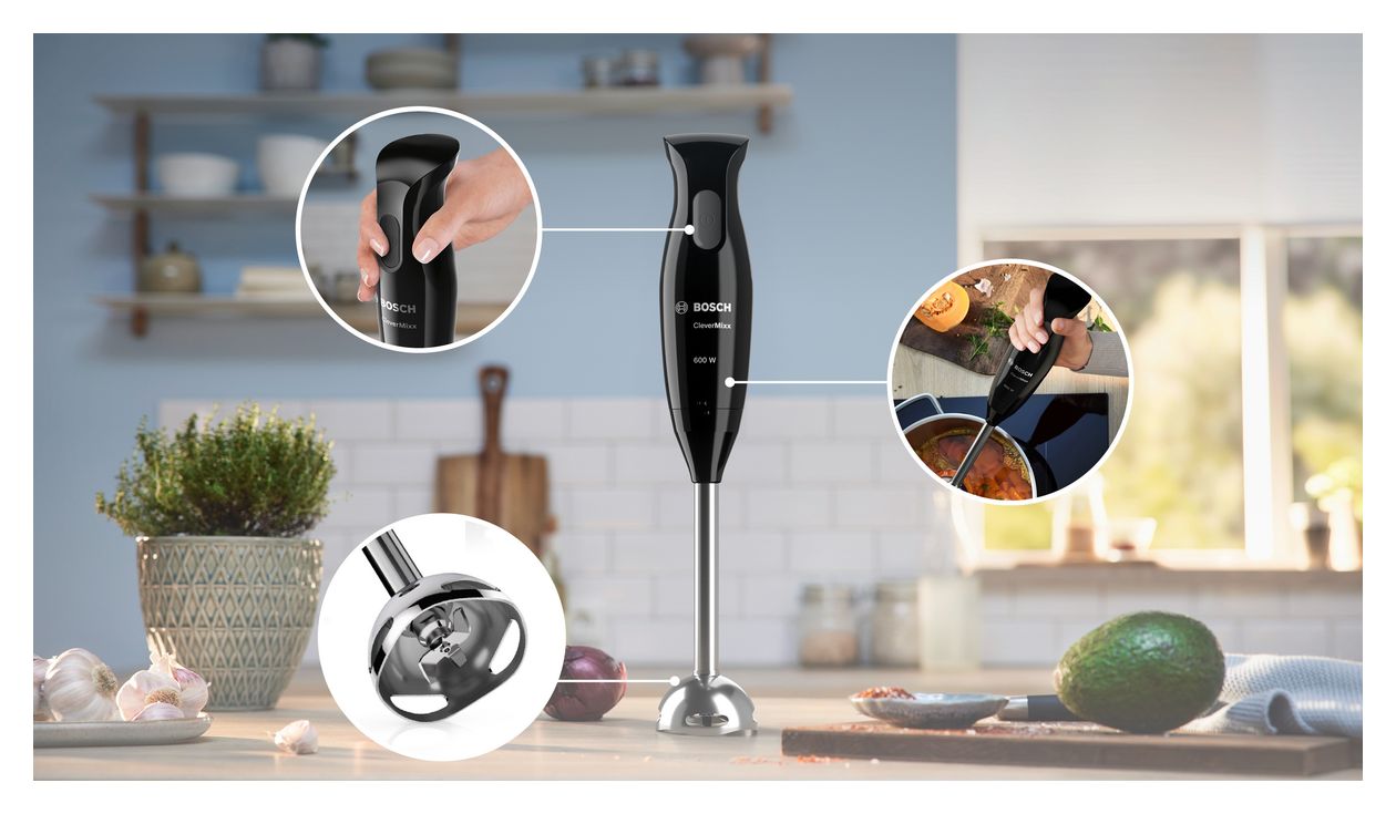MSM2620B CleverMixx Standmixer 600 W (Schwarz, Transparent) 