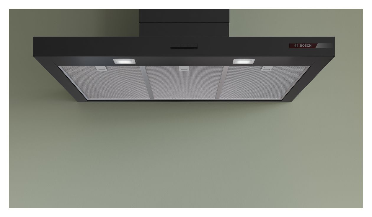 Serie 2 DWB93BC60 Abluft/Umluft Dunstabzugshaube/Esse Wand 90 cm (Schwarz) 