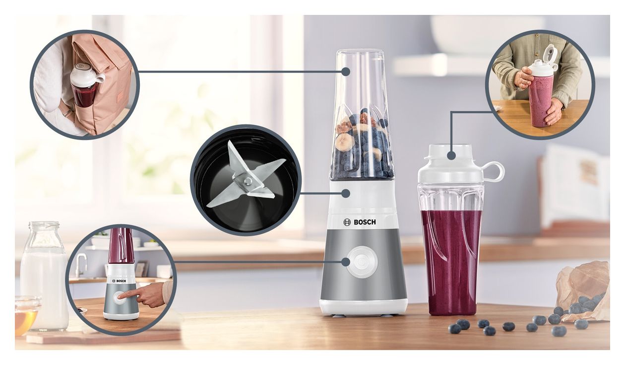 Serie 2 MMB2111T VitaPower 0,6 l Standmixer 450 W  (Silber) 
