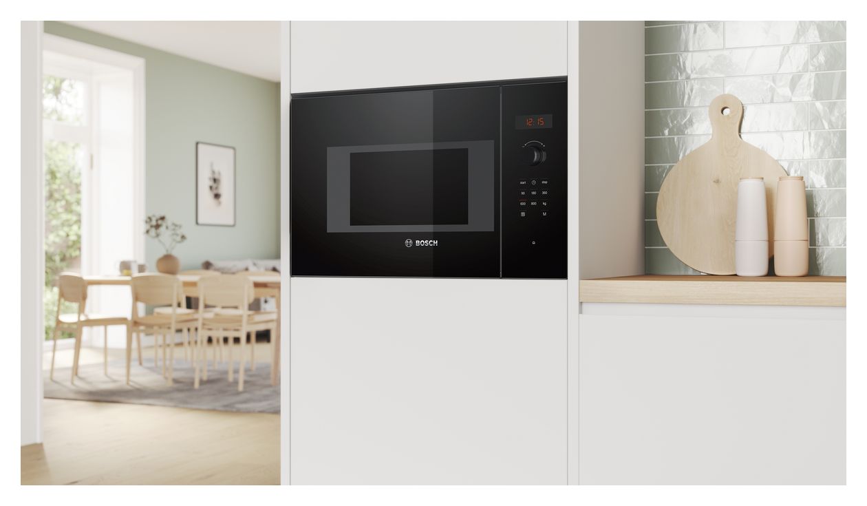 Serie 4 BFL523MB1F Einbau-Mikrowelle 800 W Größe: klein 5 Stufen (Schwarz) 