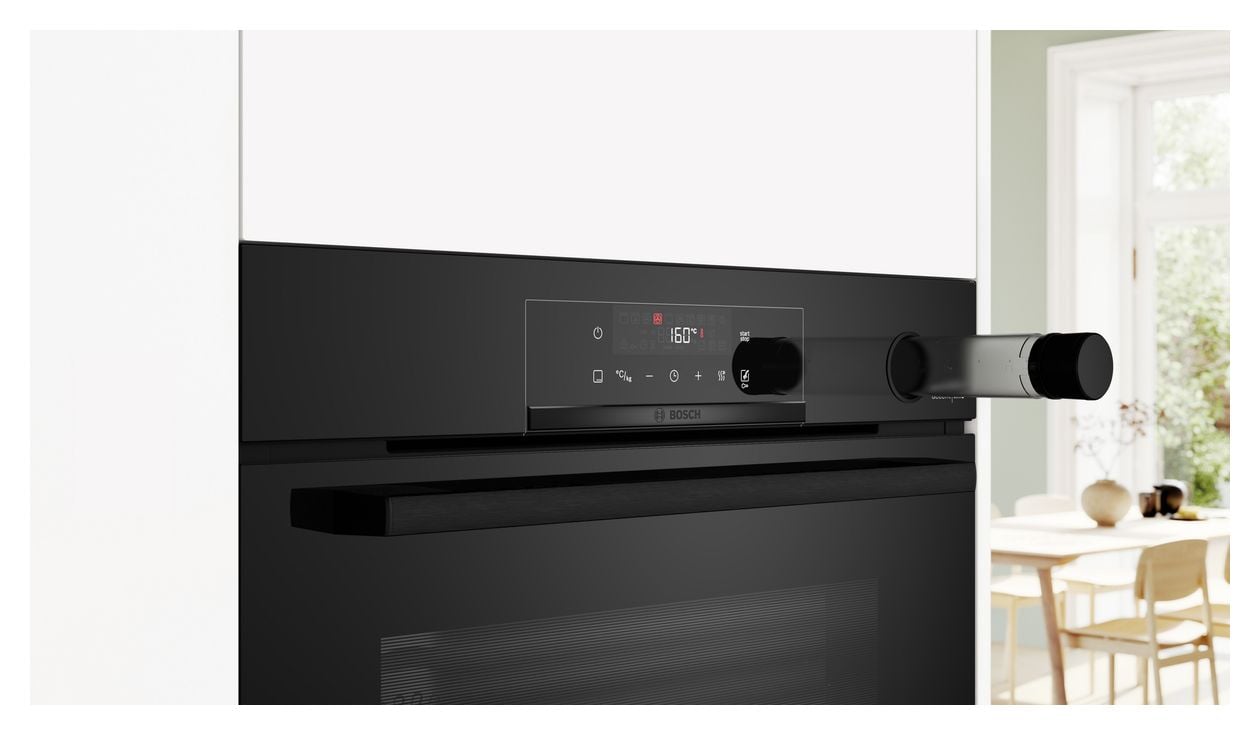 Serie 4 HRG4720B3 Einbaubackofen groß Dampfgaren AutoClean (Schwarz) 