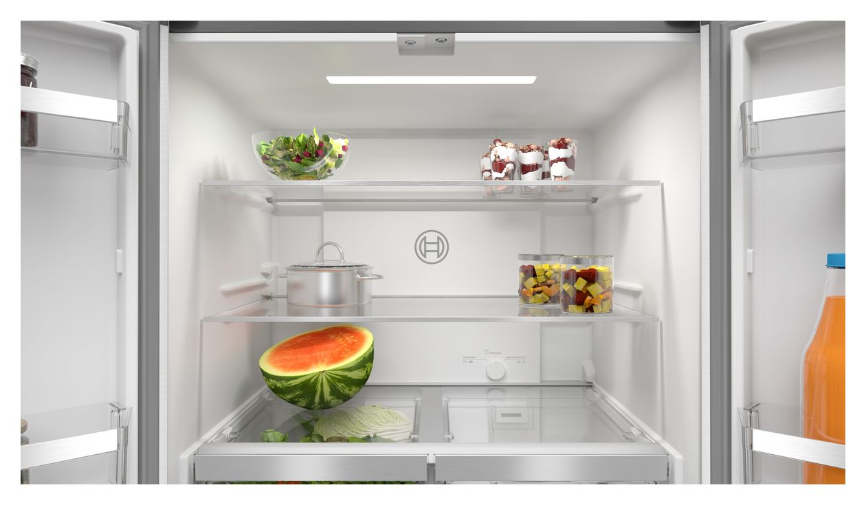 Serie 4 KMC85LEEA Side-by-Side Kühl-/ Gefrierkombination French Door 324 l / 223 l 322 kWh NoFrost 1895 mm x 855 mm  (Grau) 