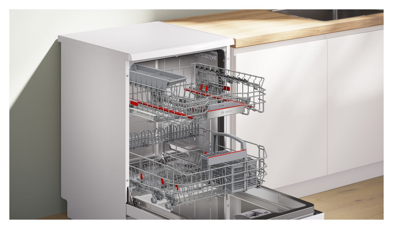 Serie 4 SMS4EBW0ME 60 cm Geschirrspüler freistehend Sehr leise 13 Maßgedecke aquaStop Funktion Wärmetauscher/EfficientDry 